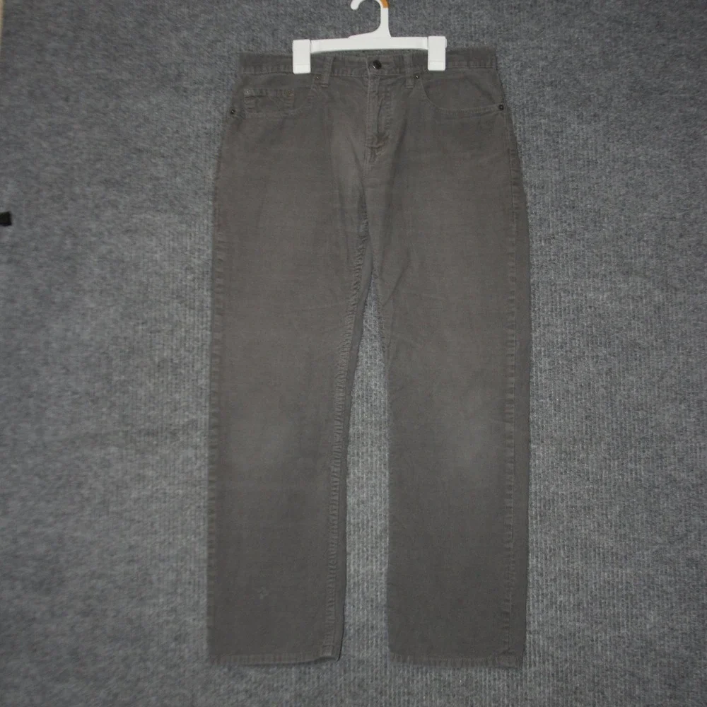 Banana Republic Corduroy Pants Mens 32 Gray Straight Fit Casual Cotton Business